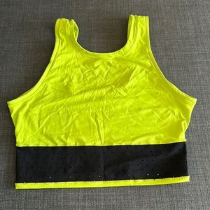 Lululemon cropped tank top. Lightweight size 2 bright yellow and black.